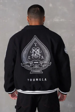 Youngla Outerwear<569-Ace Of Spade Letterman