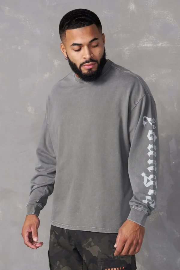 Youngla Shirts<8028-Chrome Longsleeves