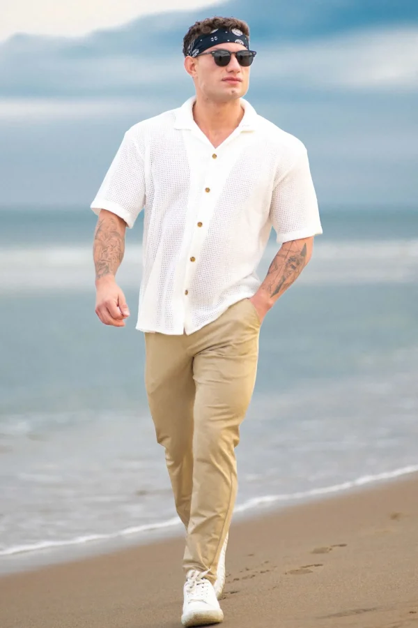 Youngla Shirts<4036-Crochet Shirts