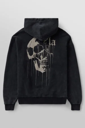 Youngla Outerwear<551-Drippy Skull Hoodie