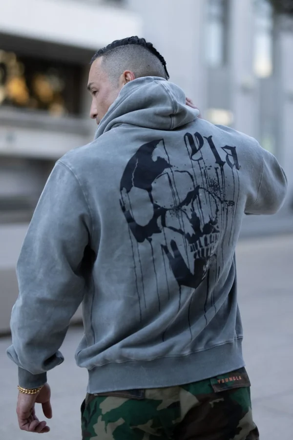 Youngla Outerwear<551-Drippy Skull Hoodie