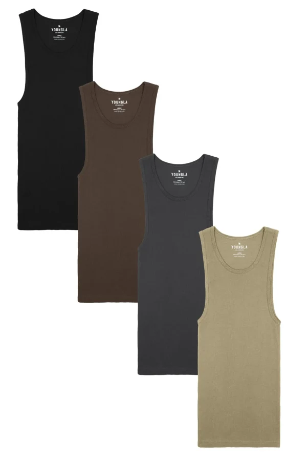 Youngla Tanks<349 Earthy Collection-Wife Lovers 4 Pack