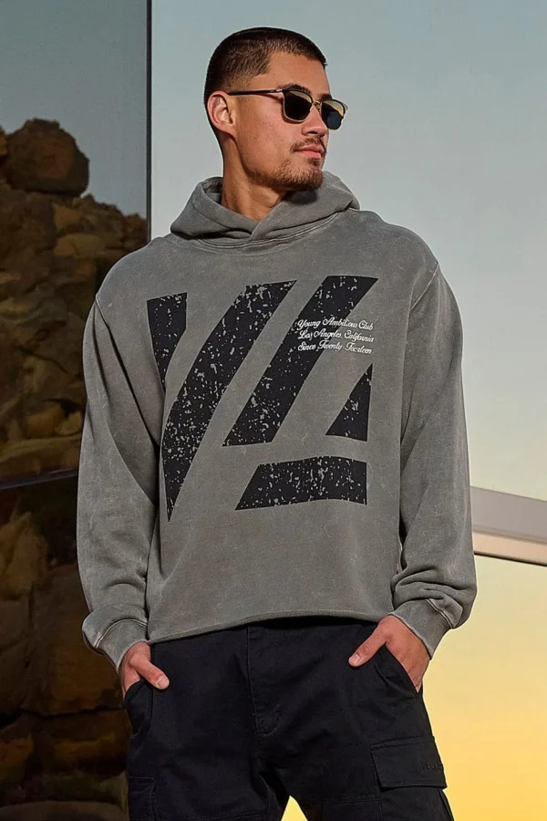 Youngla Outerwear<568-Icon Washed Hoodies