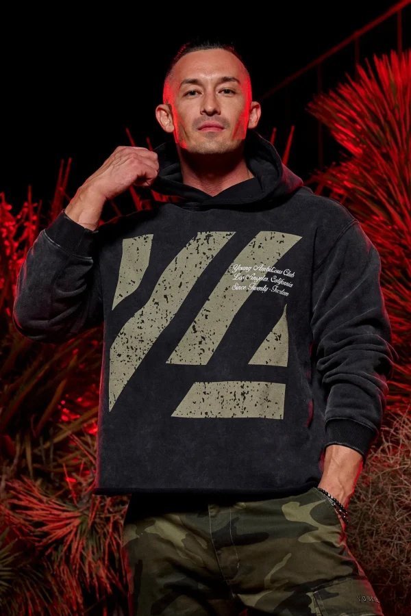 Youngla Outerwear<568-Icon Washed Hoodies