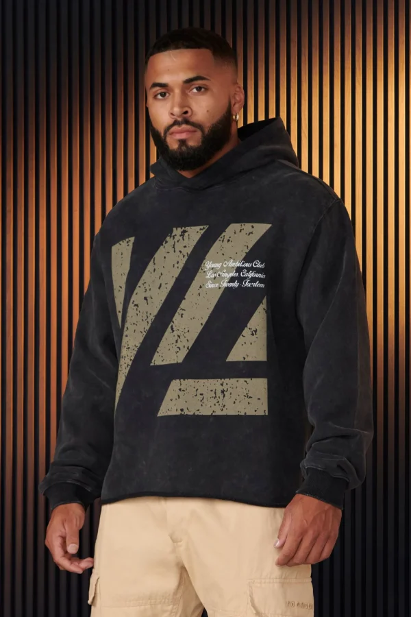 Youngla Outerwear<568-Icon Washed Hoodies