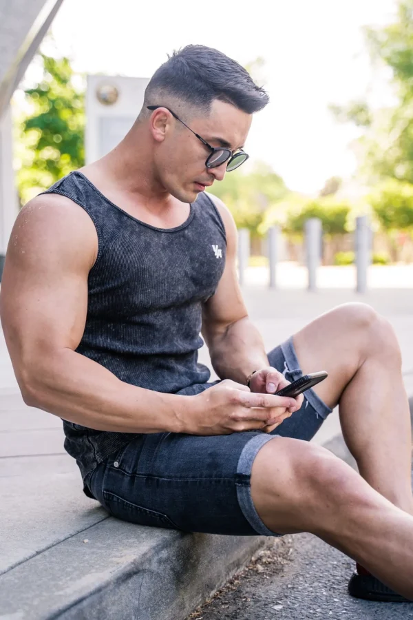 Youngla Tanks<314 Scoop Bottom Ribbed Tank