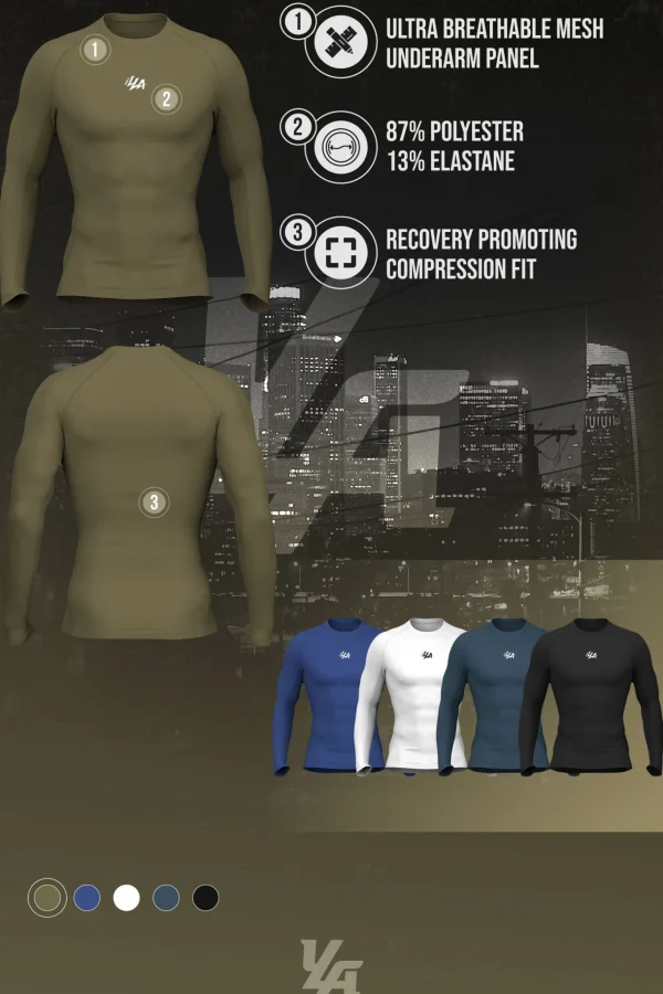 Youngla Shirts<802-Speed Compression Longsleeves
