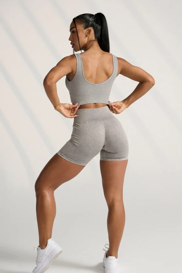 Youngla Bras<W315 Carbon Ribbed Sports Bra