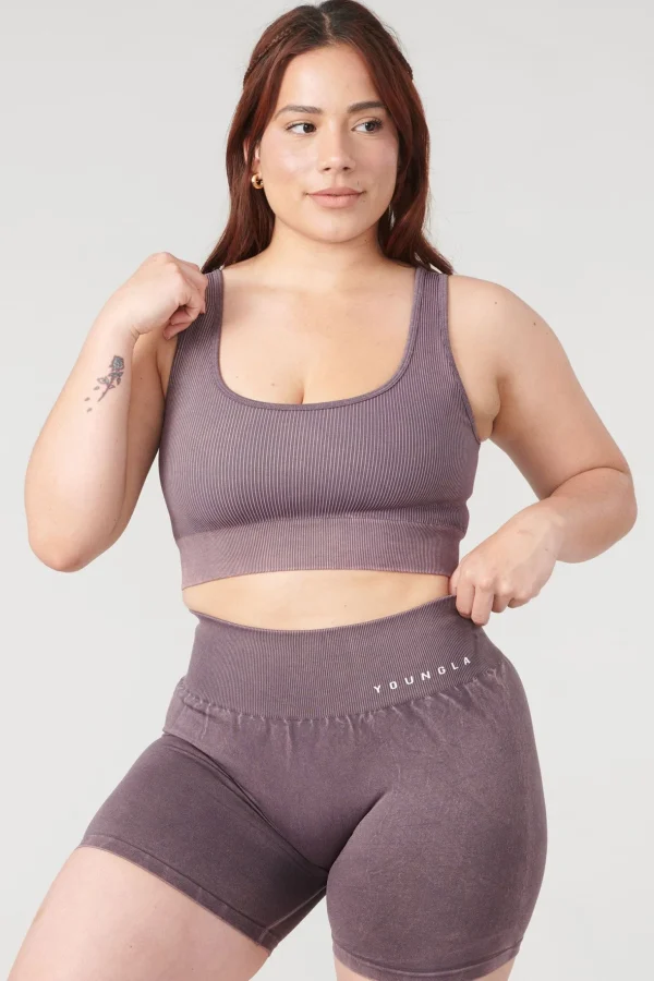Youngla Bras<W315 Carbon Ribbed Sports Bra