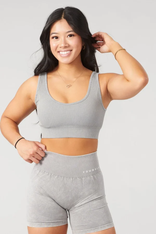 Youngla Bras<W315 Carbon Ribbed Sports Bra