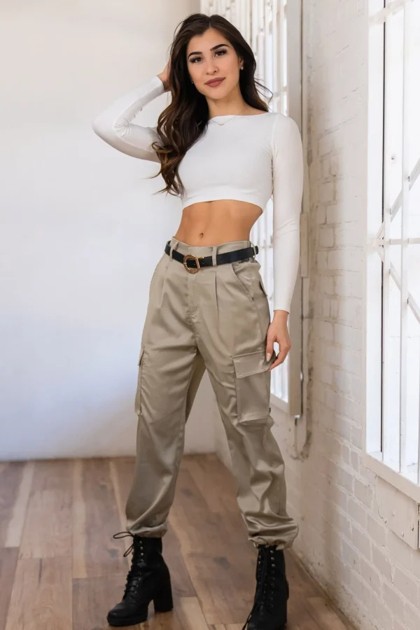 w_gloria_satin_cargo_5.webp Youngla Joggers & Pants<W217 Gloria Satin Cargo