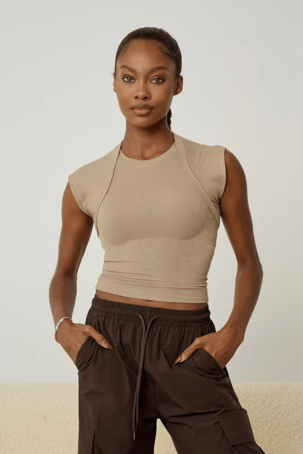 Youngla Tops<W414 Luxe Ribbed Tee