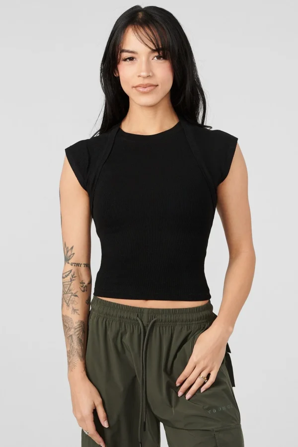 Youngla Tops<W414 Luxe Ribbed Tee