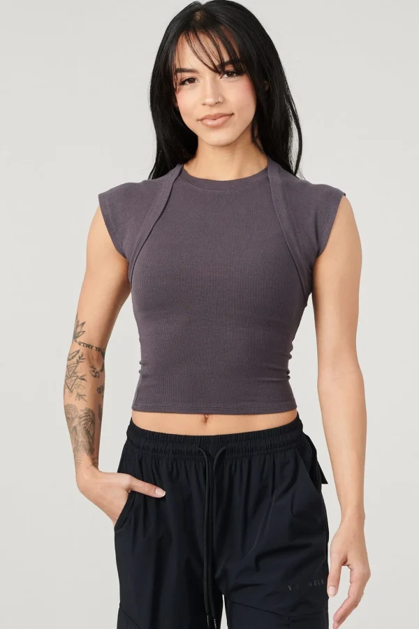 Youngla Tops<W414 Luxe Ribbed Tee