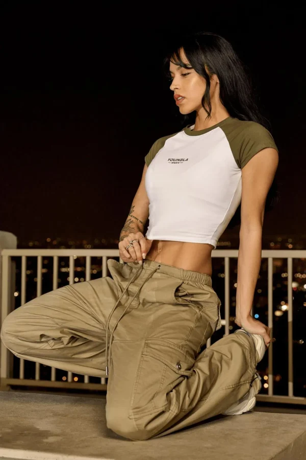 Youngla Tops<W441 Raglan Baby Tee