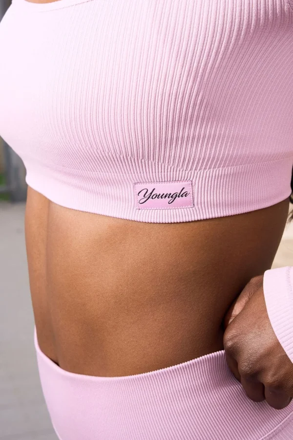 Youngla Tops<W449 Ribbed Seamless Longsleeve Crop