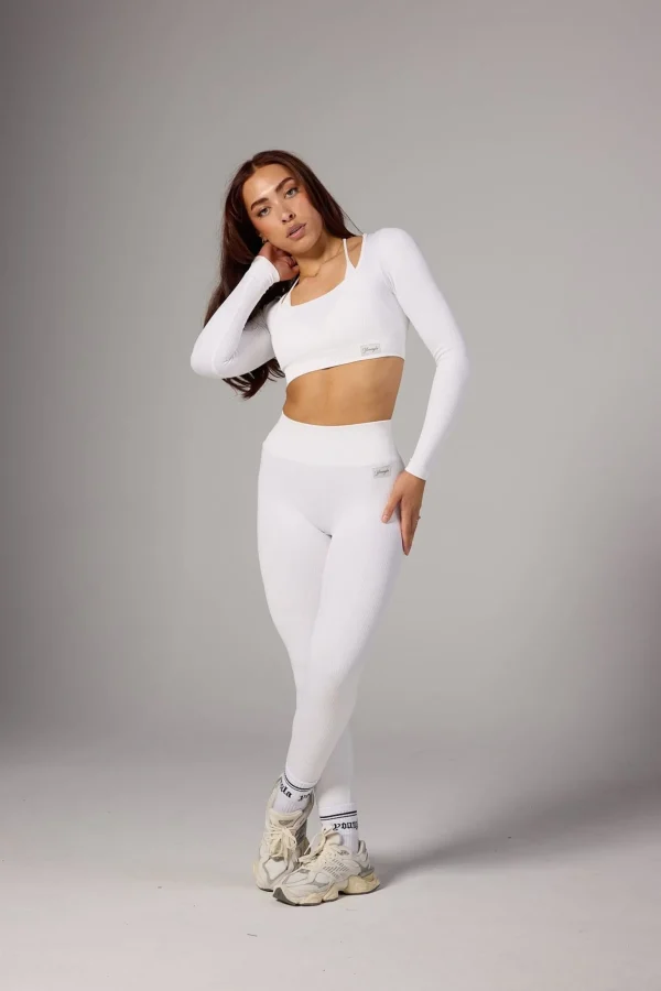 Youngla Tops<W449 Ribbed Seamless Longsleeve Crop