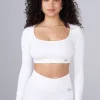 Youngla Tops<W449 Ribbed Seamless Longsleeve Crop