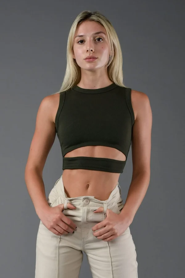 Youngla Tops<W302 Sash Tank Top