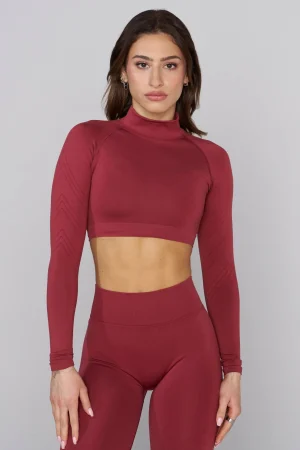 Youngla Tops<W445 Seamless Curve Longsleeve Crop