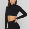 Youngla Tops<W445 Seamless Curve Longsleeve Crop