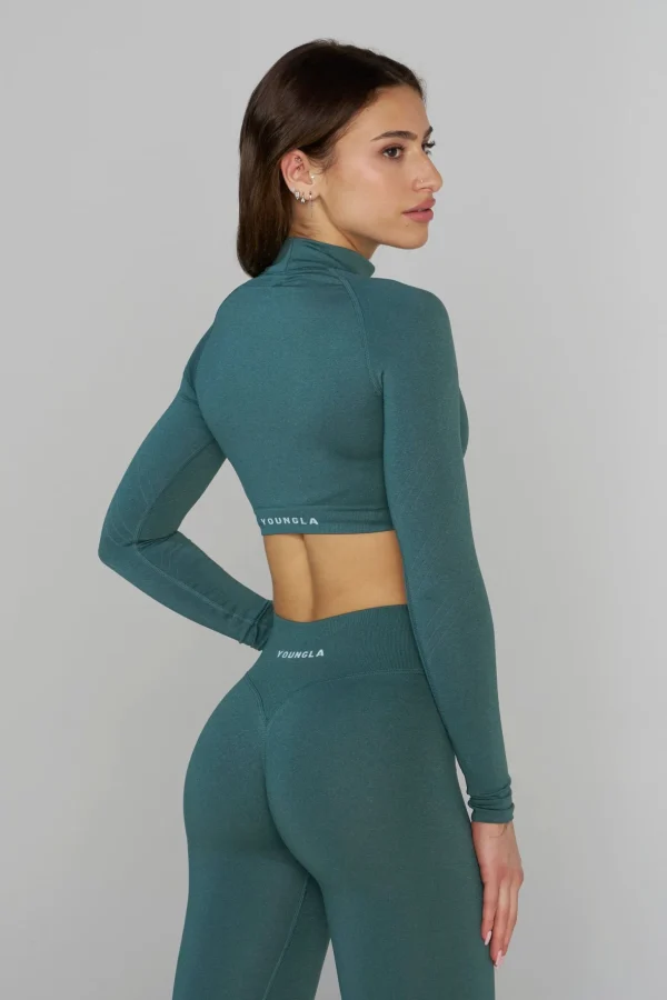 Youngla Tops<W445 Seamless Curve Longsleeve Crop