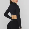 Youngla Tops<W445 Seamless Curve Longsleeve Crop