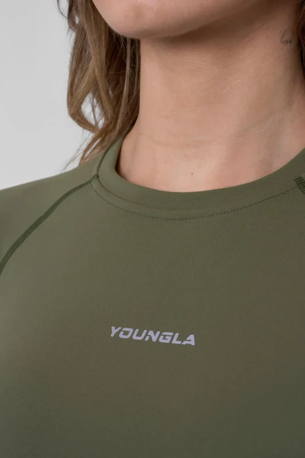 Youngla Tops<W439-Compression Cap Sleeve Tee