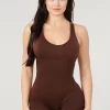 Youngla Tops<W330-Core Seamless Cross-Back Bodysuit