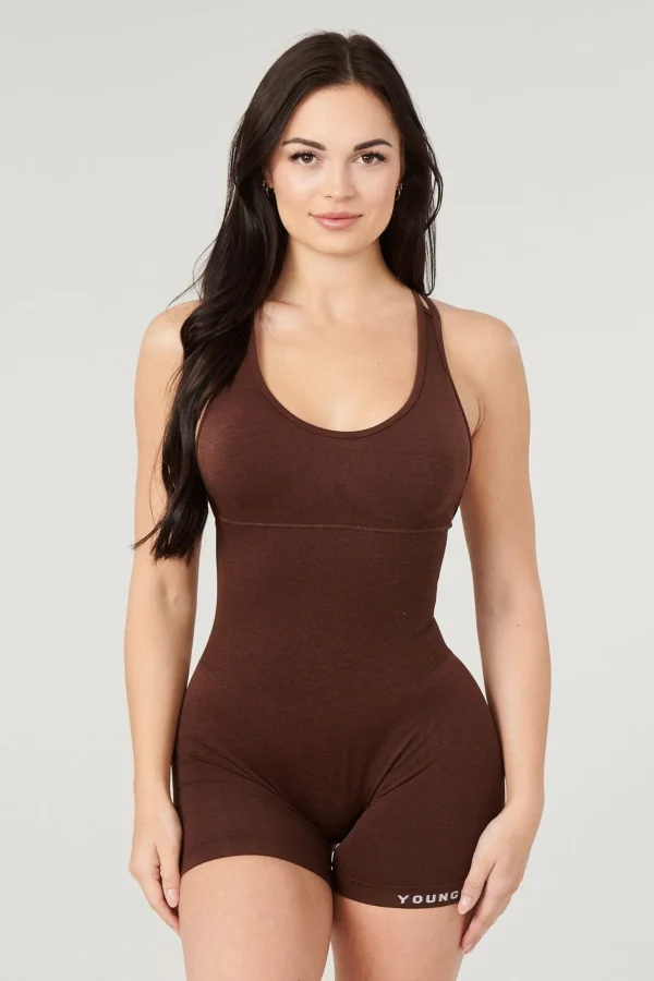 Youngla Tops<W330-Core Seamless Cross-Back Bodysuit