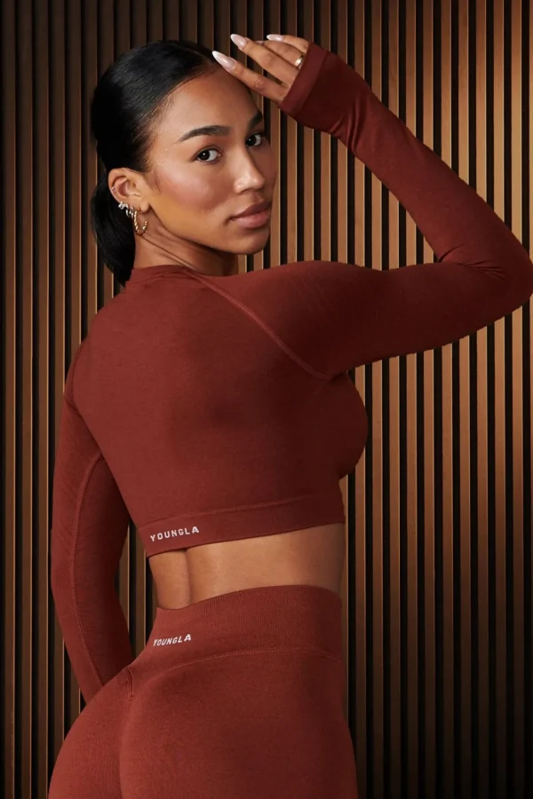 Youngla Tops<W430-Curve Seamless Long Sleeve