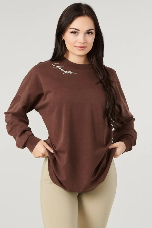 Youngla Tops<W432-Emblem Long Sleeve Tee