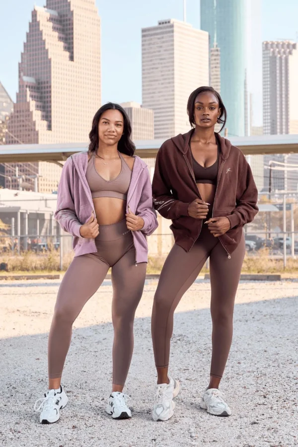 Youngla Outerwear<W519-Emblem Zip Up Hoodie