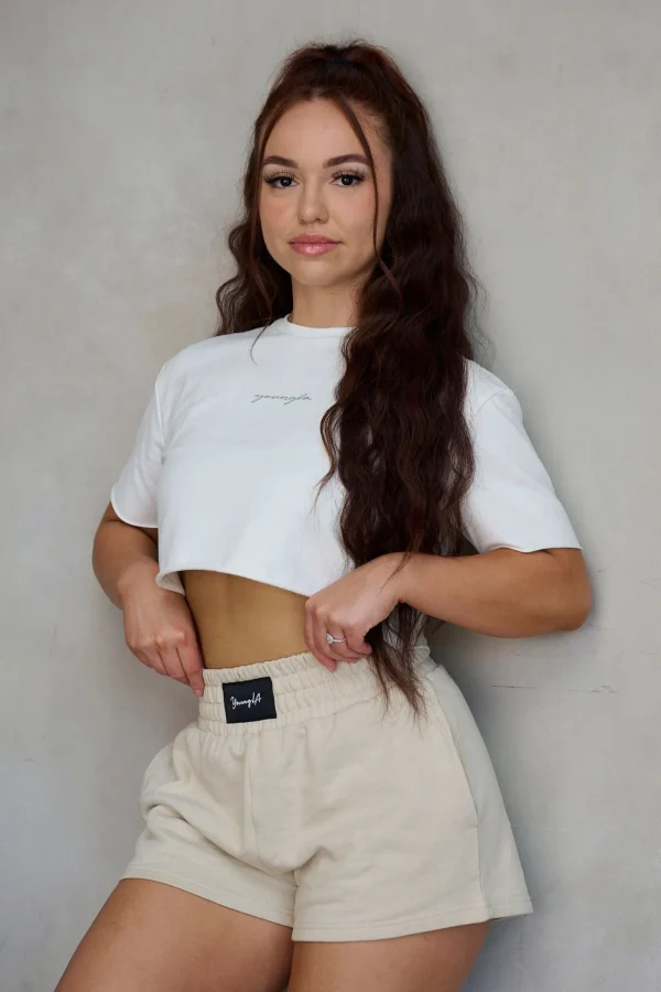 Youngla Tops<W426-Not So Basic Cropped Tee