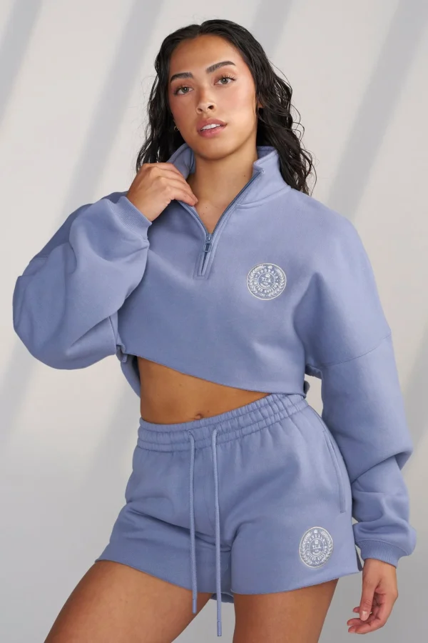 Youngla Outerwear<W525-Teddy Crop Quarter Zip