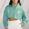 Youngla Outerwear<W525-Teddy Crop Quarter Zip