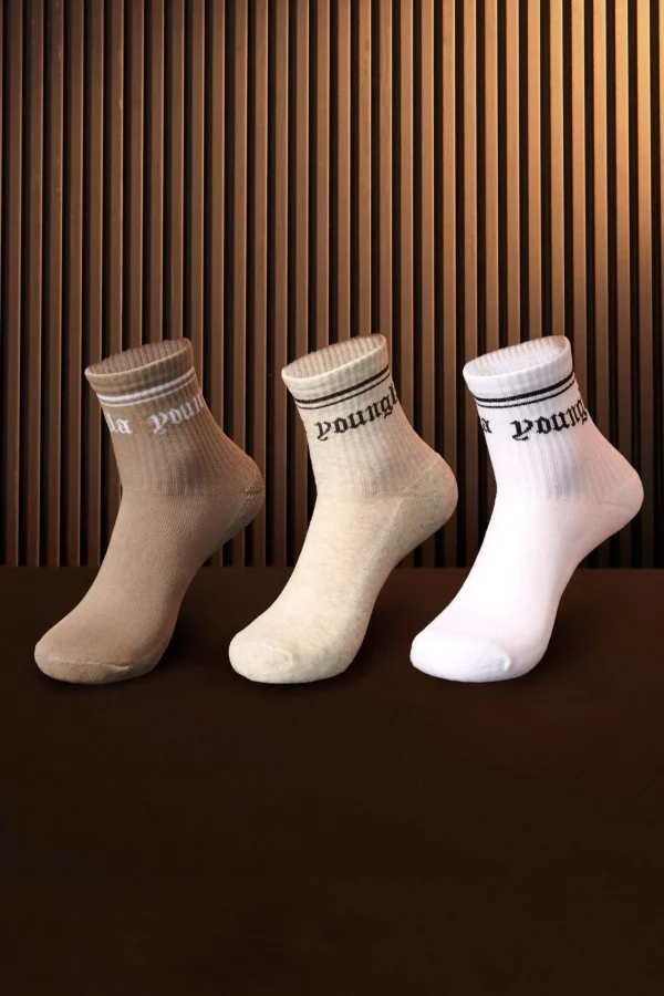 Youngla Accessories<W605-Urban Crew Sock 3 Pack